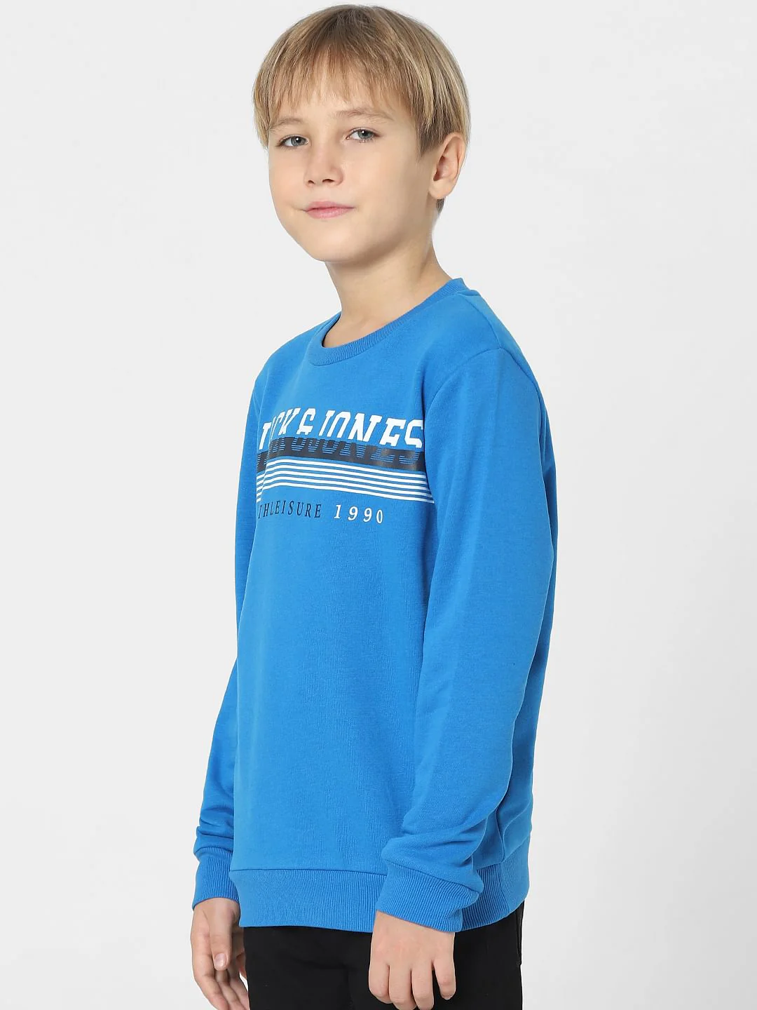 Boys Blue Logo Print Sweatshirt - Image 3