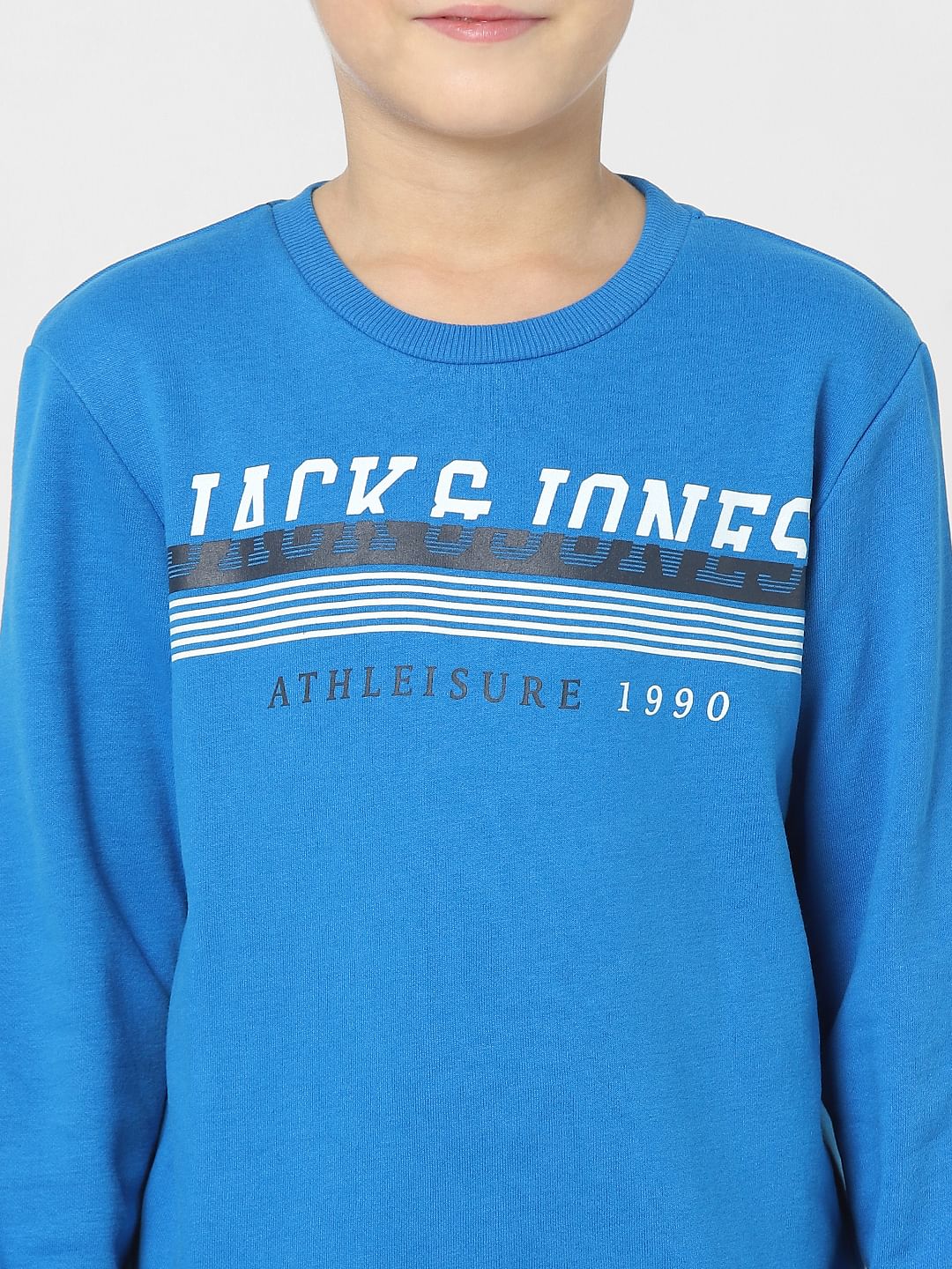 Boys Blue Logo Print Sweatshirt - Image 5