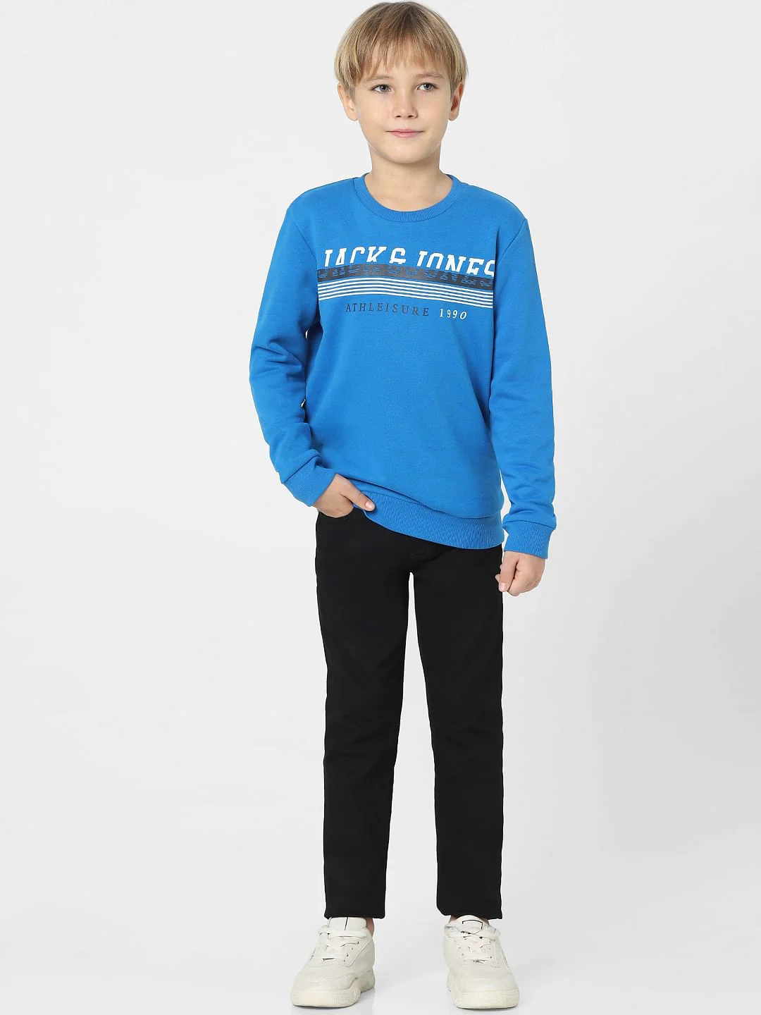 Boys Blue Logo Print Sweatshirt - Image 6