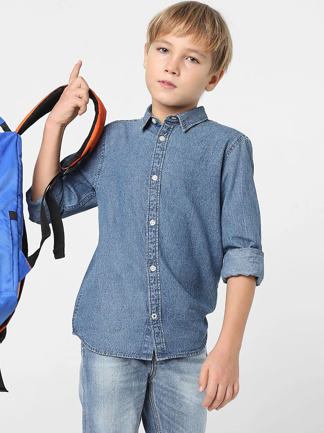 Boys Blue Denim Full Sleeves Shirt
