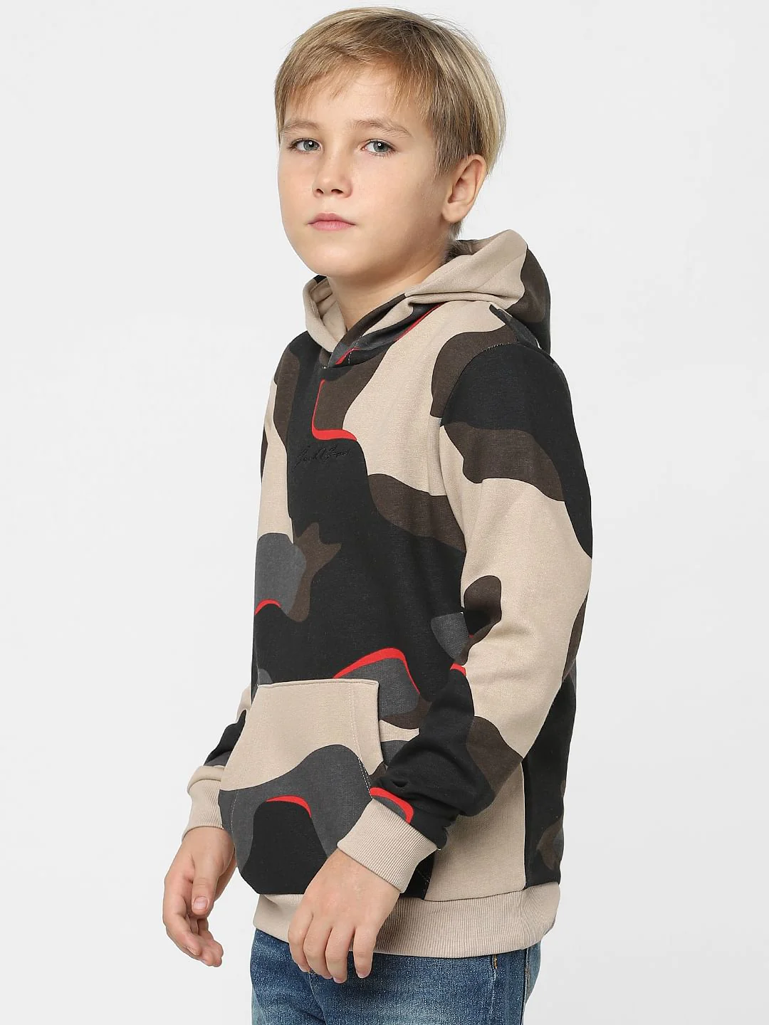 Boys Beige Camo Print Sweatshirt - Image 3