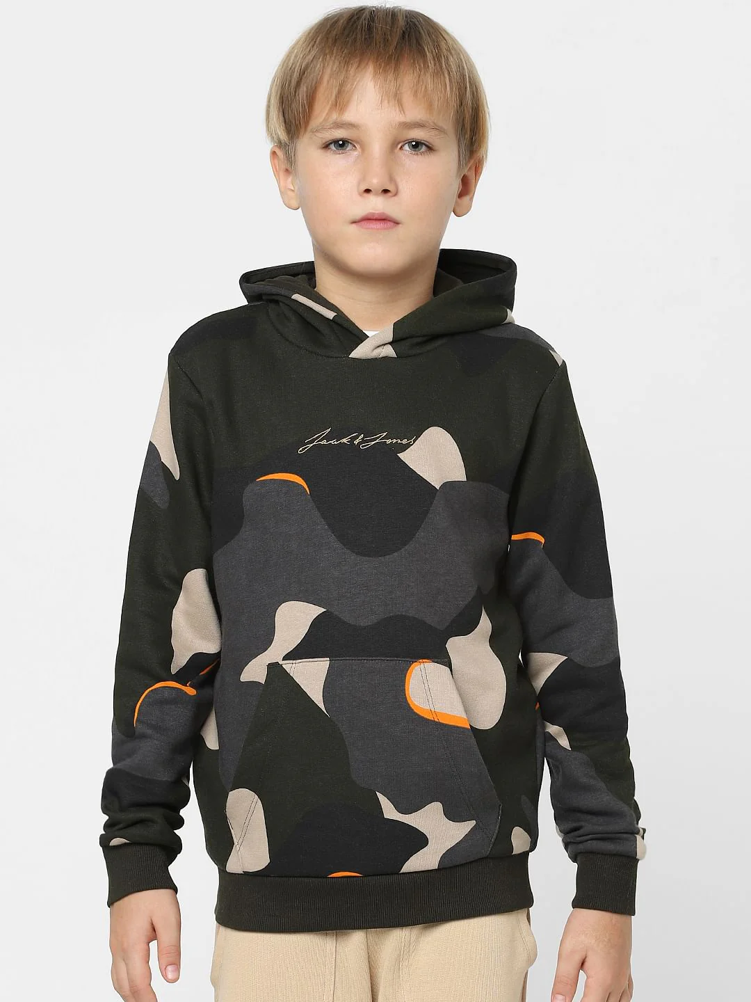 Boys Green Camo Print Sweatshirt - Image 2