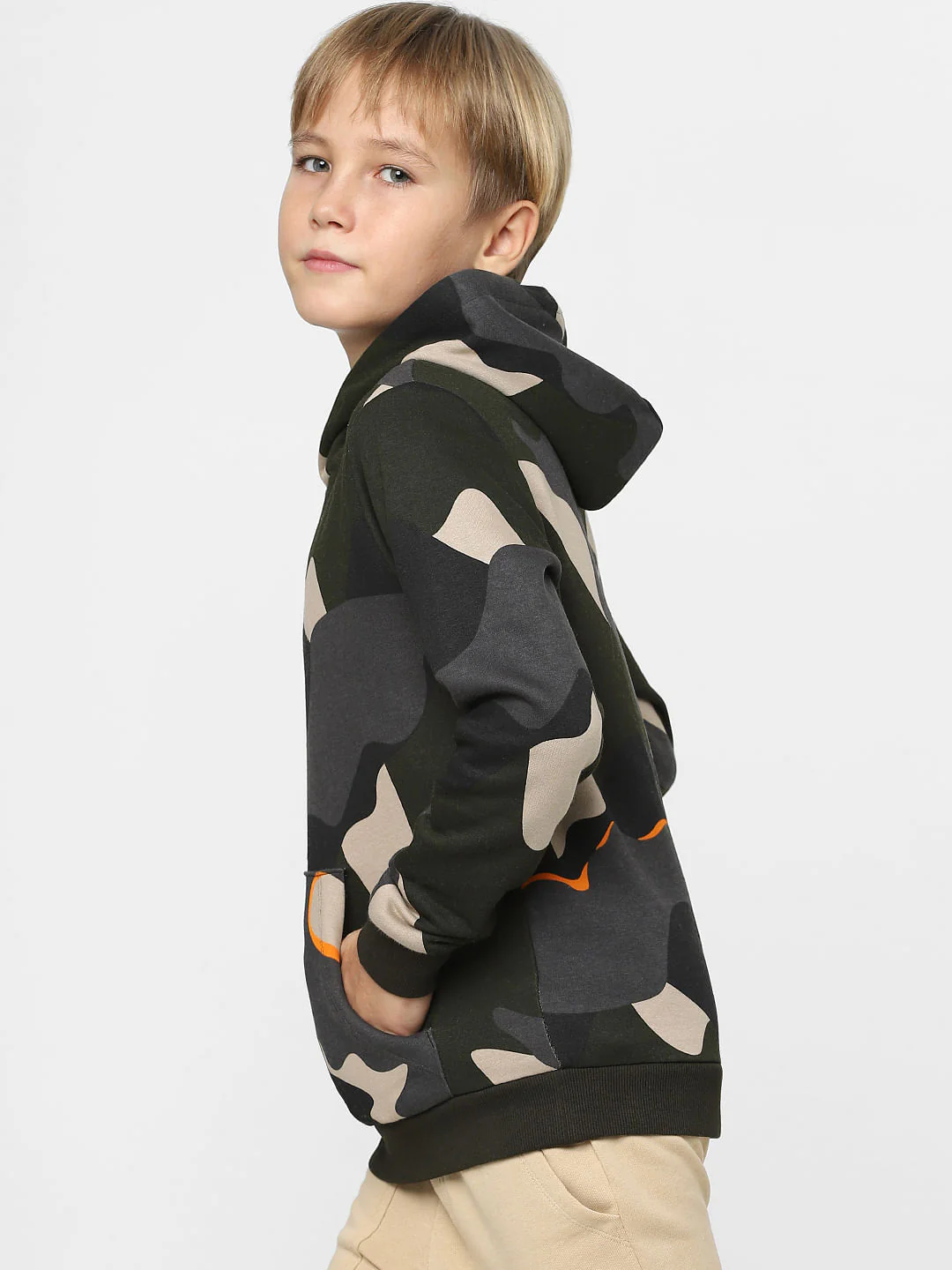 Boys Green Camo Print Sweatshirt - Image 3