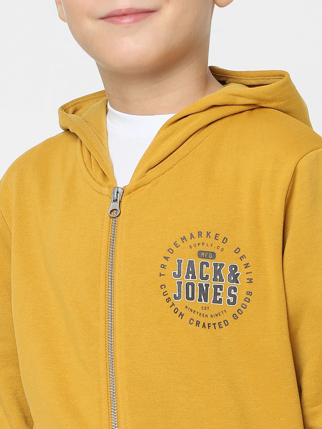 BOYS Mustard Zip-Up Hooded Sweatshirt - Image 5