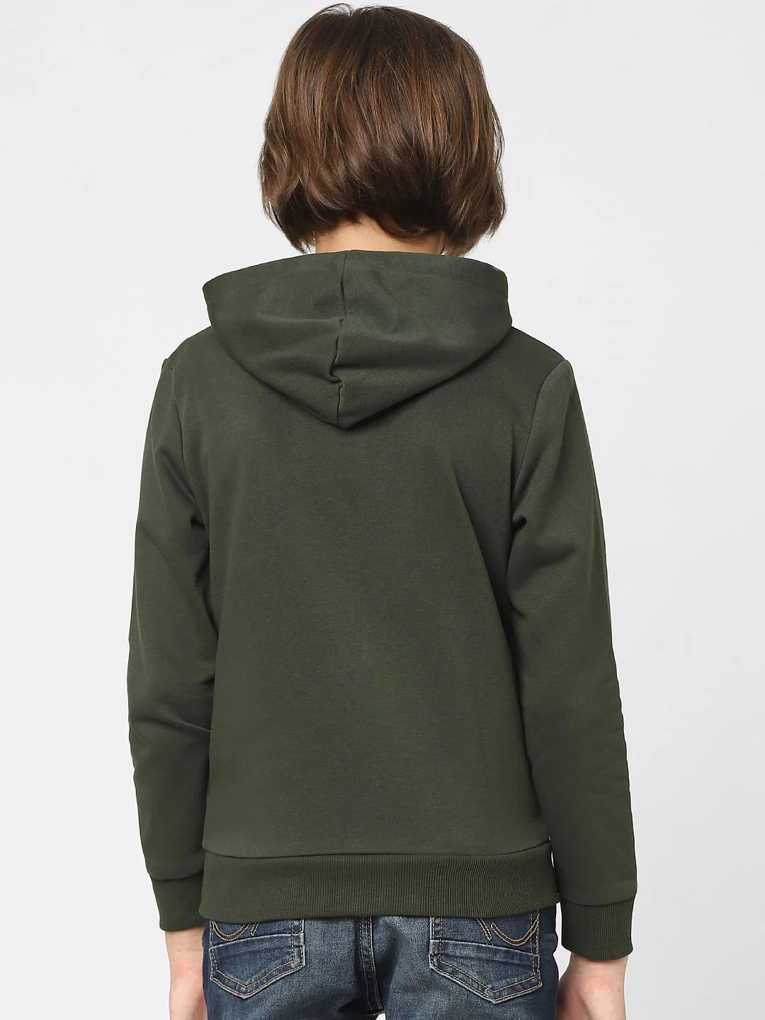 Boys Dark Green Zip-Up Sweatshirt - Image 4