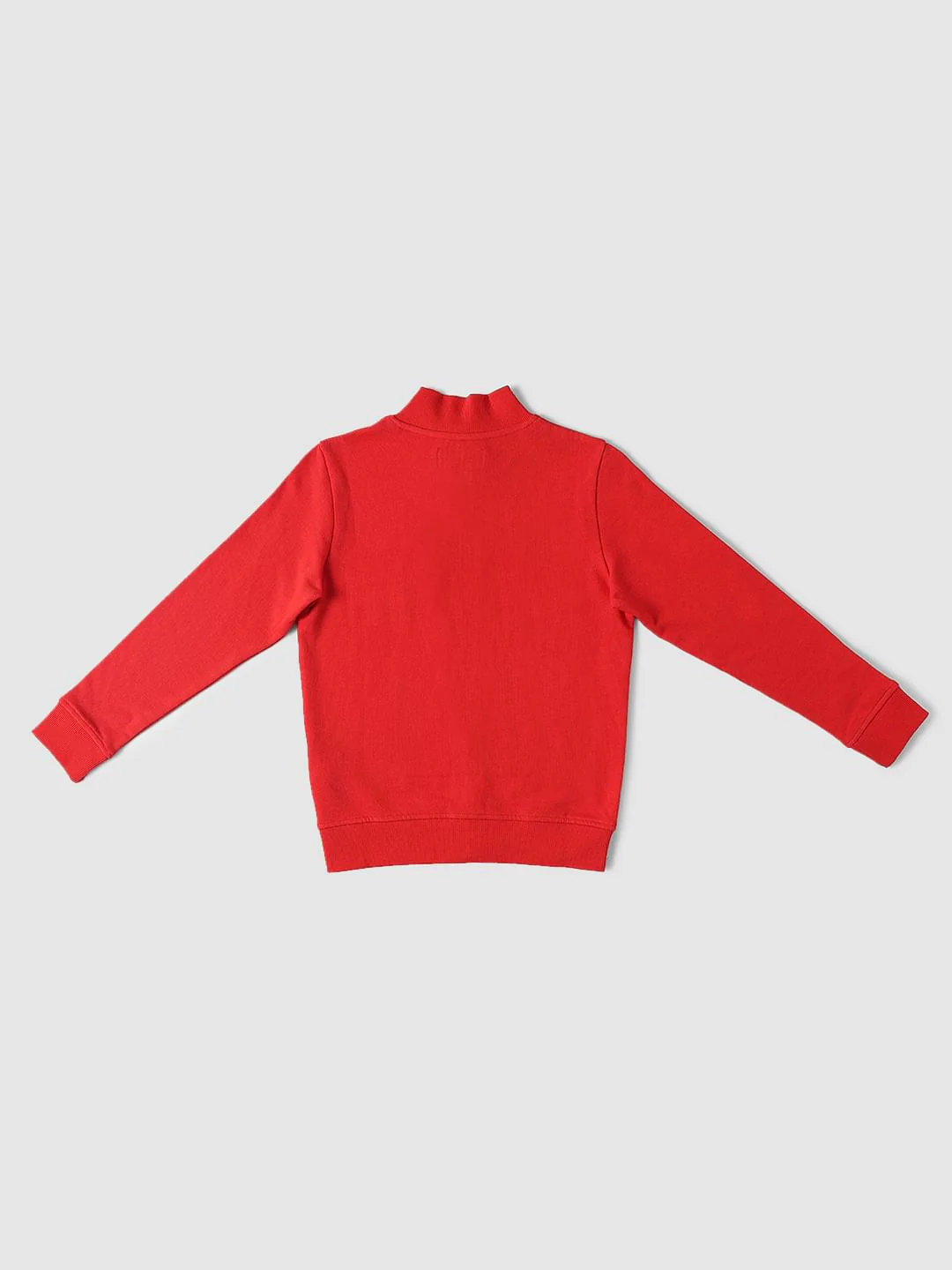BOYS Red Logo Print Zip Up Sweatshirt - Image 2