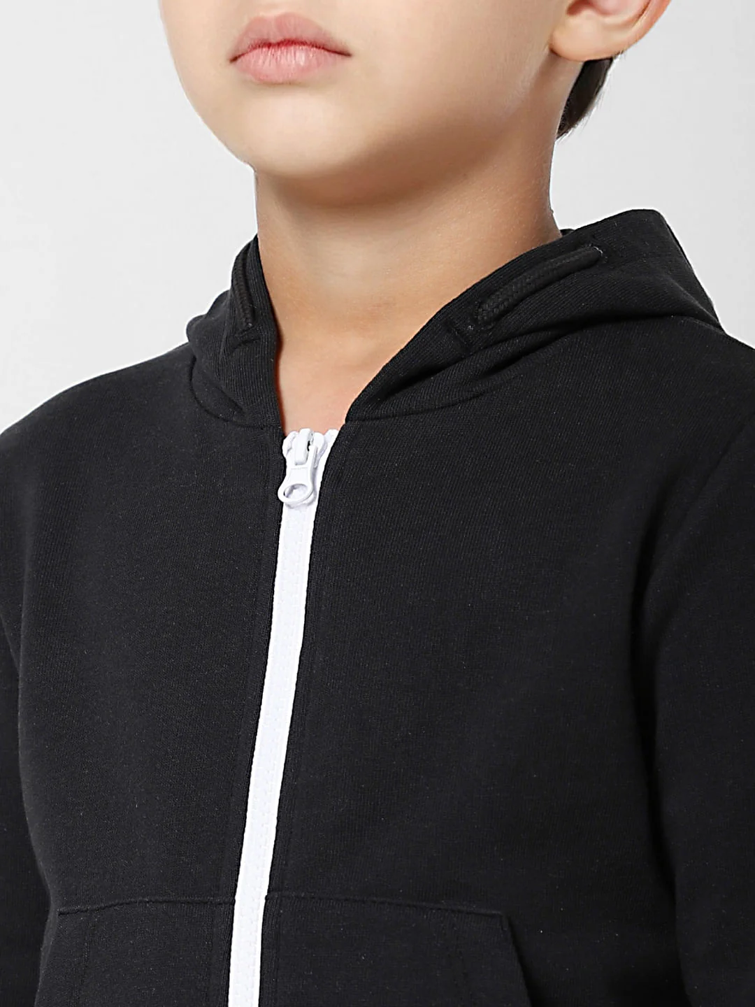 BOYS Black Zip Up Hooded Sweatshirt - Image 5