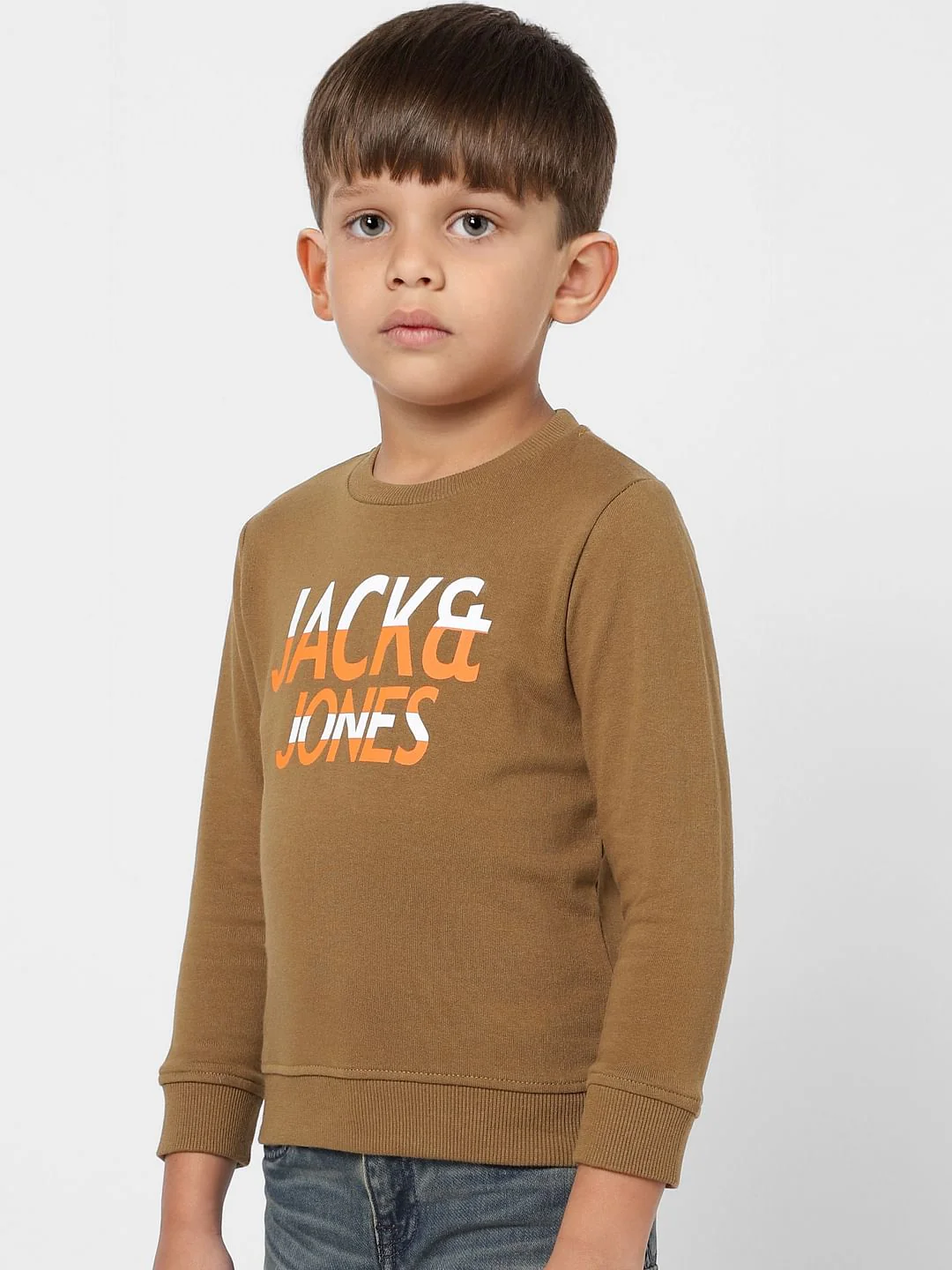 BOYS Brown Logo Print Sweatshirt - Image 3