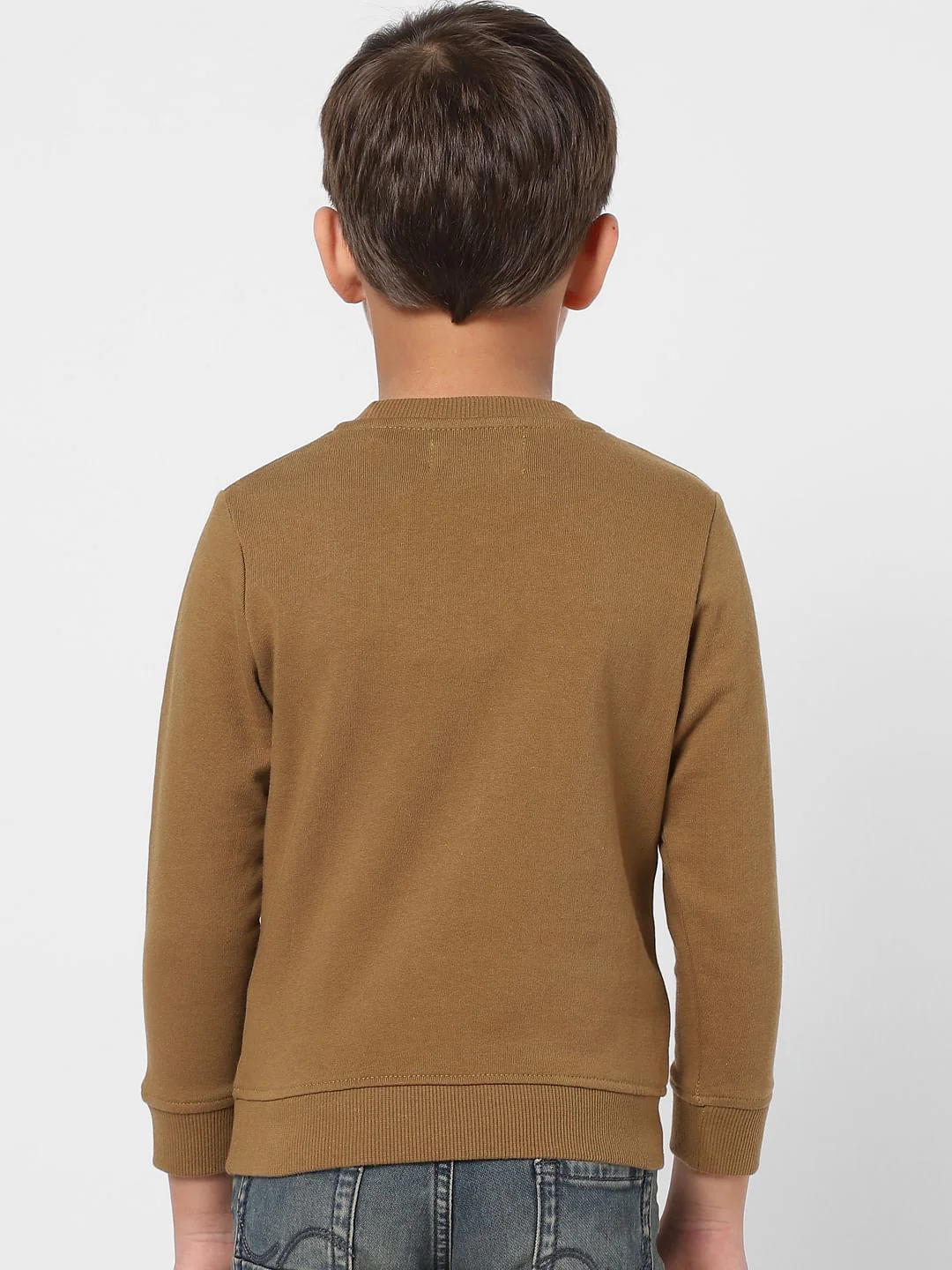 BOYS Brown Logo Print Sweatshirt - Image 4