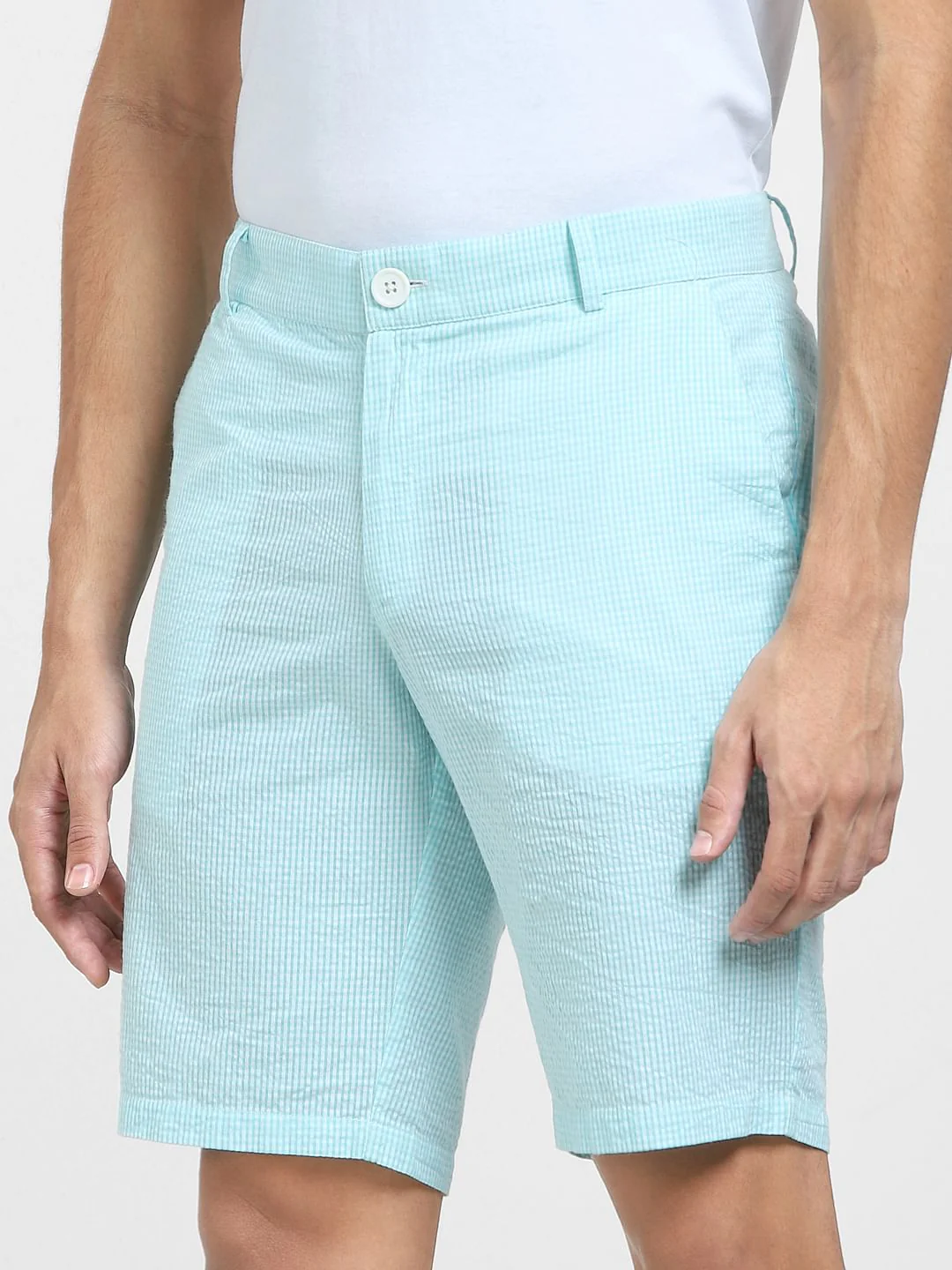 Turquoise Mid Rise Printed Co-ord Shorts - Image 5
