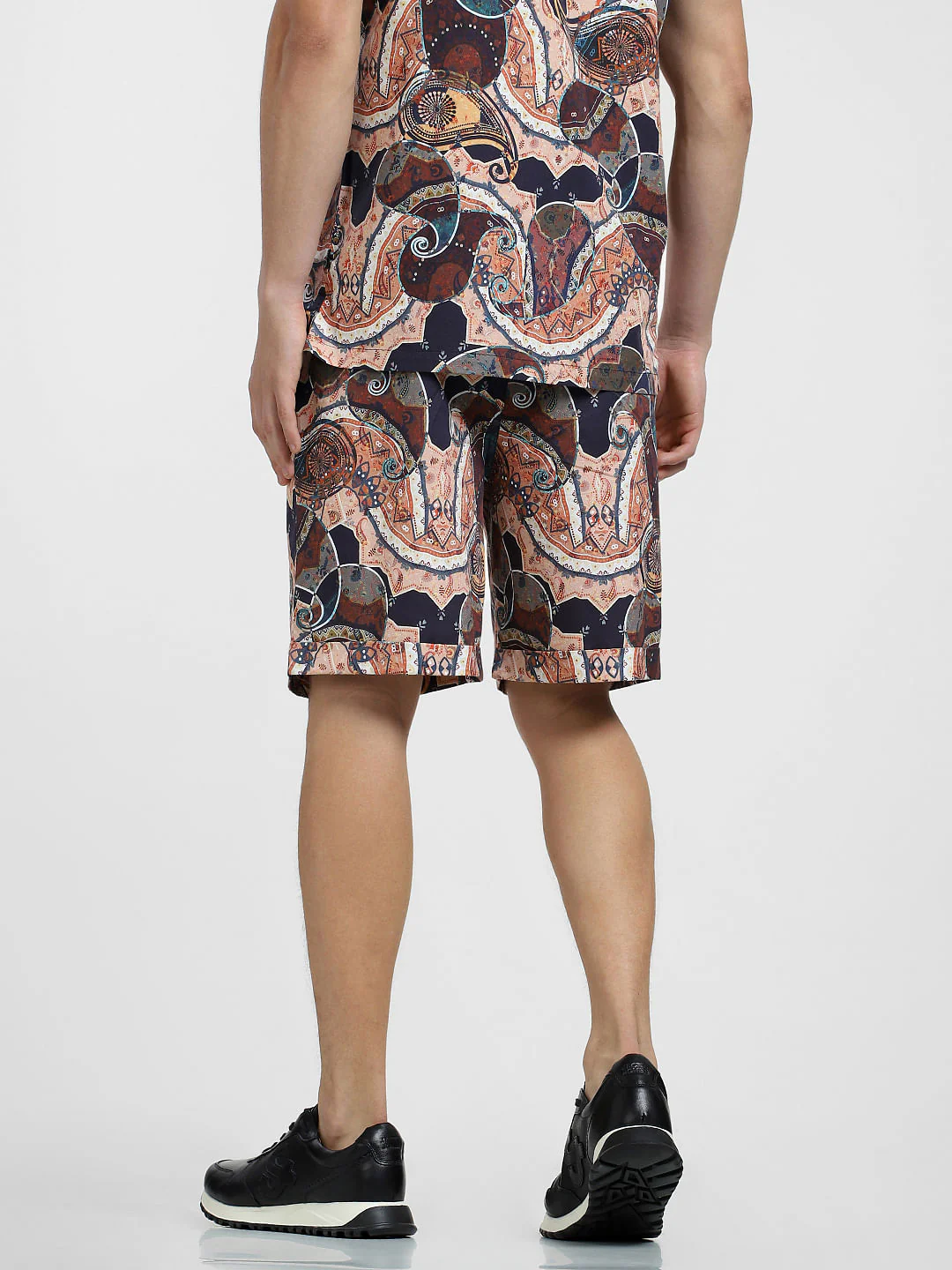 Brown Mid Rise Printed Co-ord Shorts - Image 4