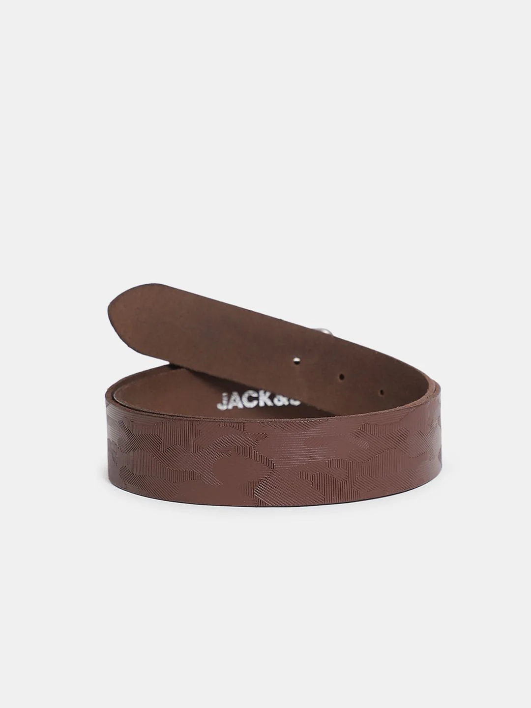 Brown Leather Textured Belt - Image 2
