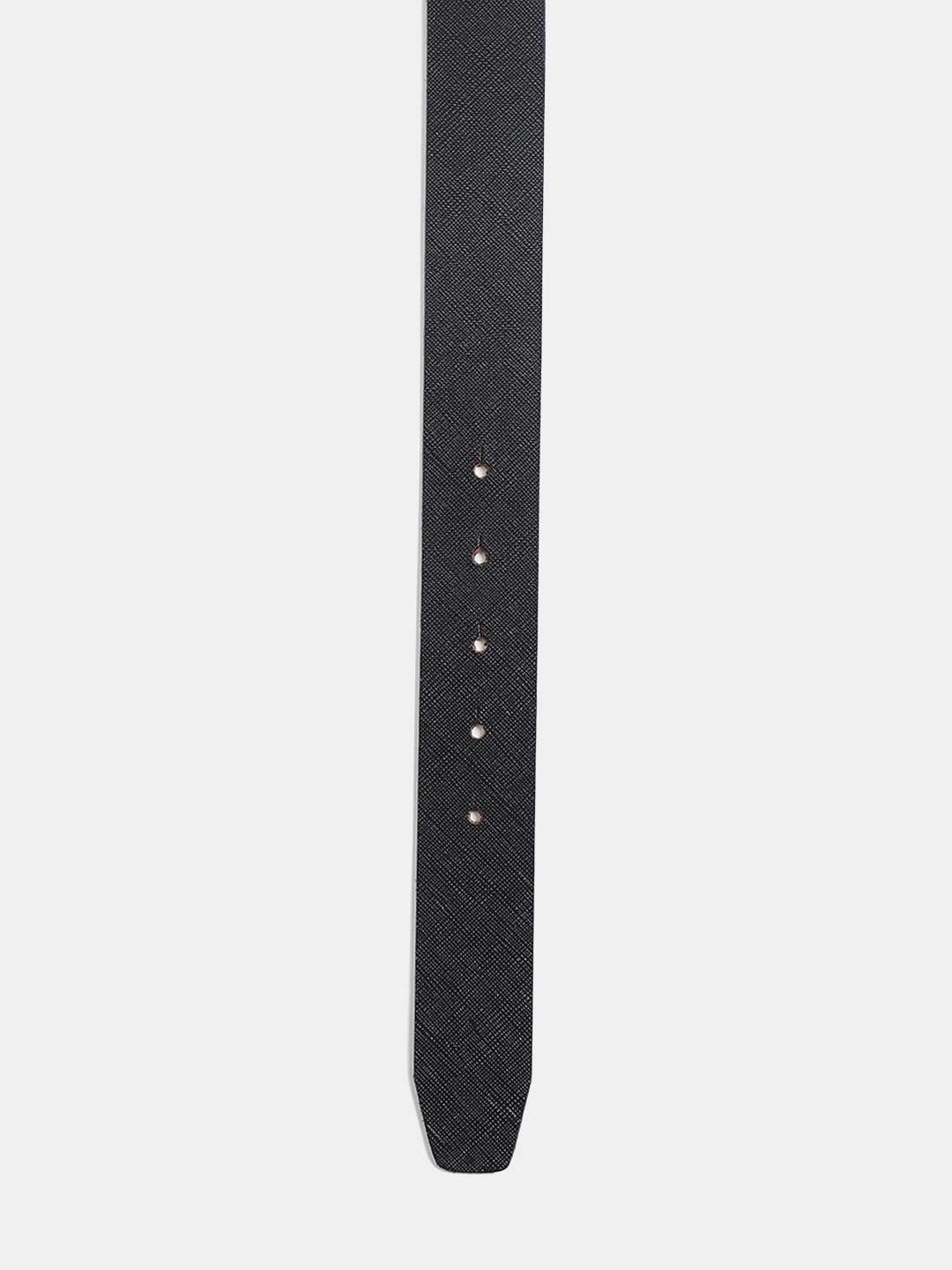 Black Reversible Leather Belt - Image 4