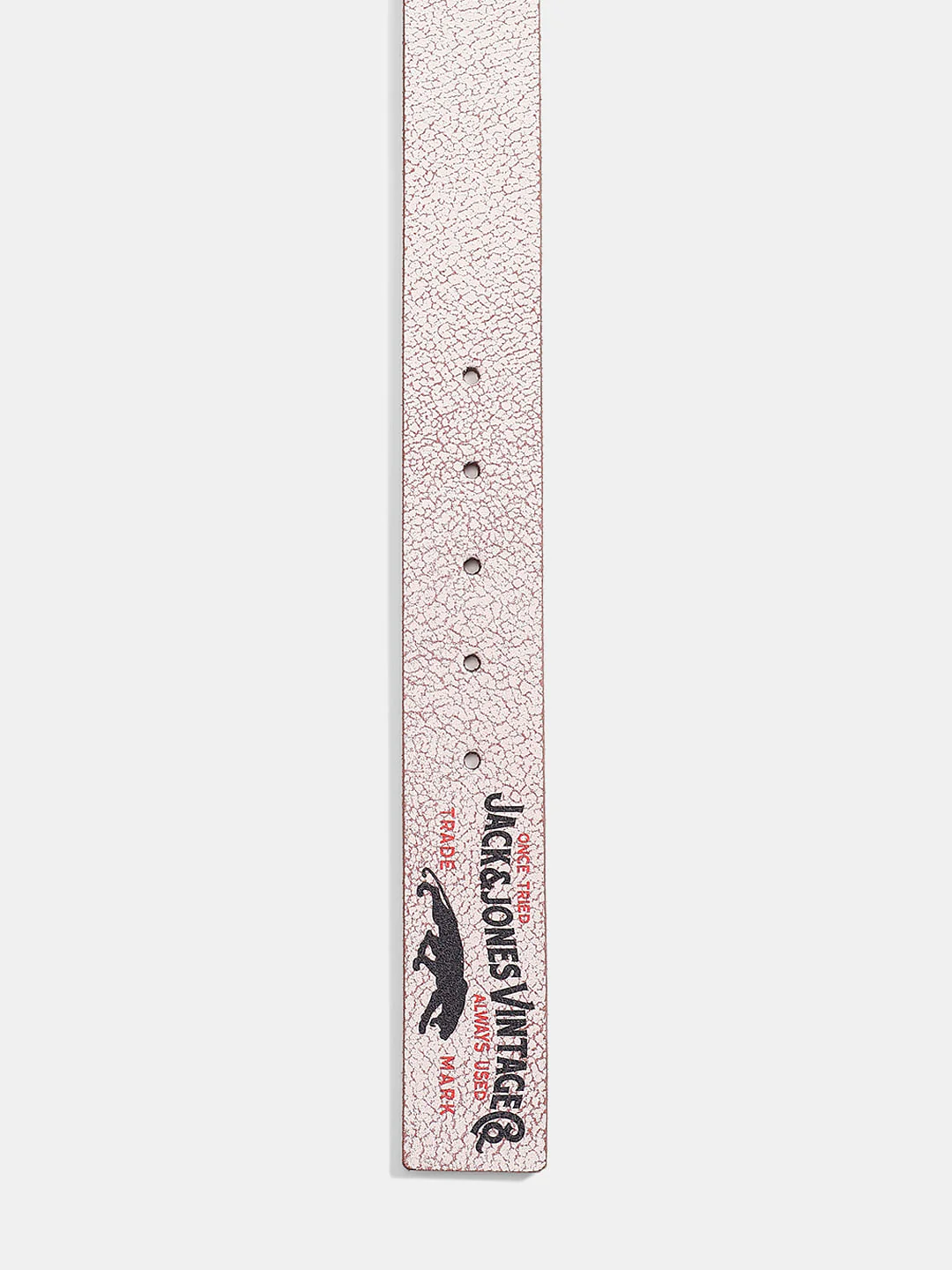 White Abstract Print Leather Belt - Image 4