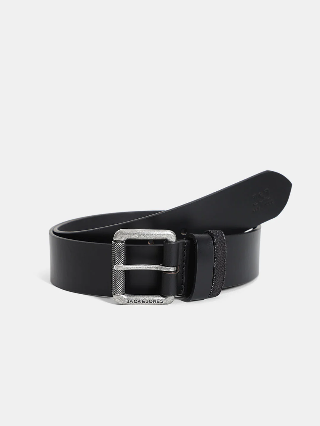 Black Basic Textured Leather Belt