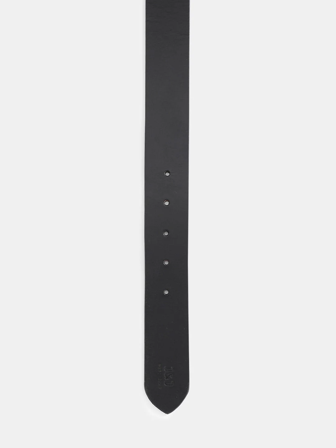 Black Basic Textured Leather Belt - Image 4