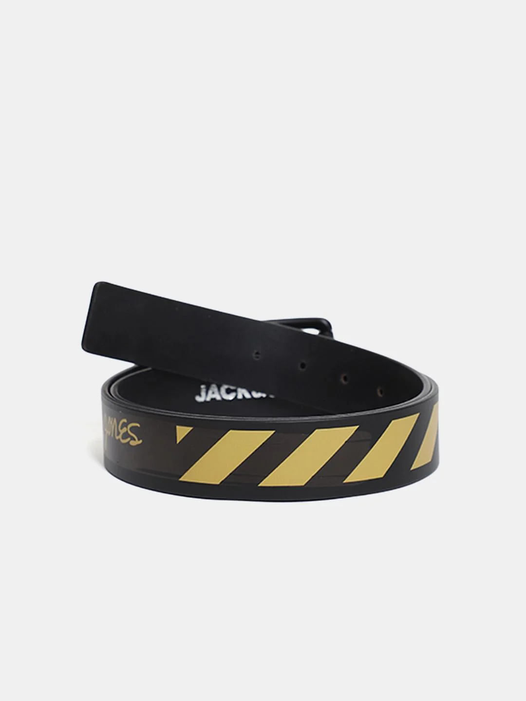 Black Printed Leather Belt - Image 2