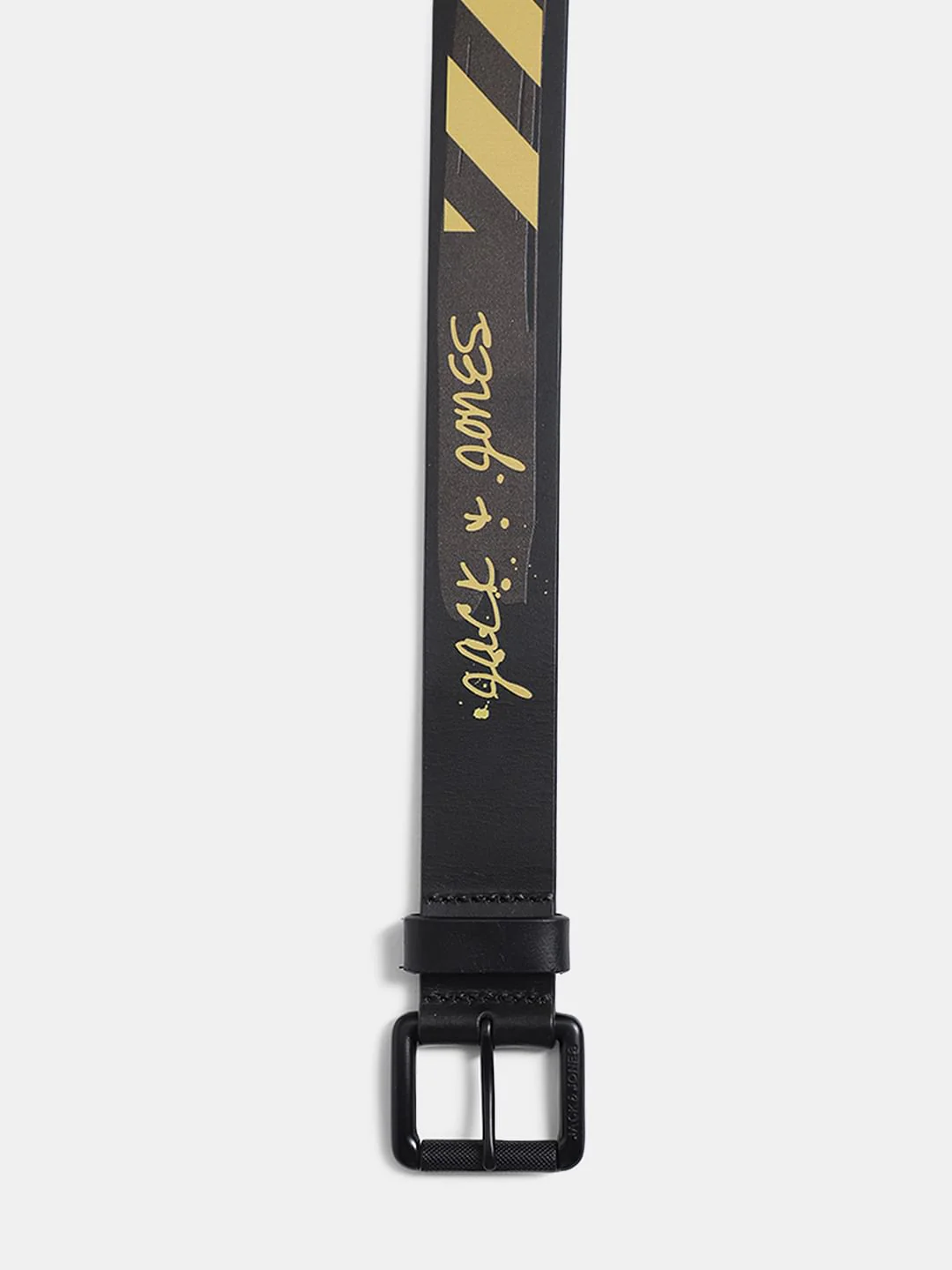 Black Printed Leather Belt - Image 3