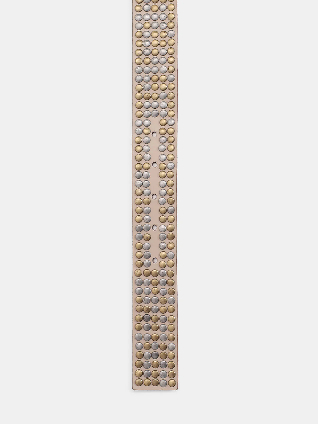 Beige Studded Leather Belt - Image 4