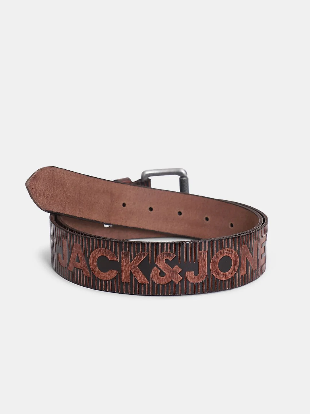 Brown Laser Print Leather Belt - Image 2