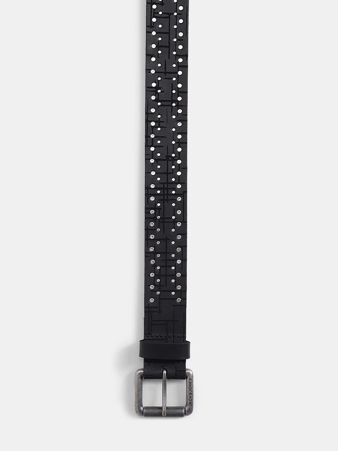 Black Stud Detail Leather Belt - Image 3