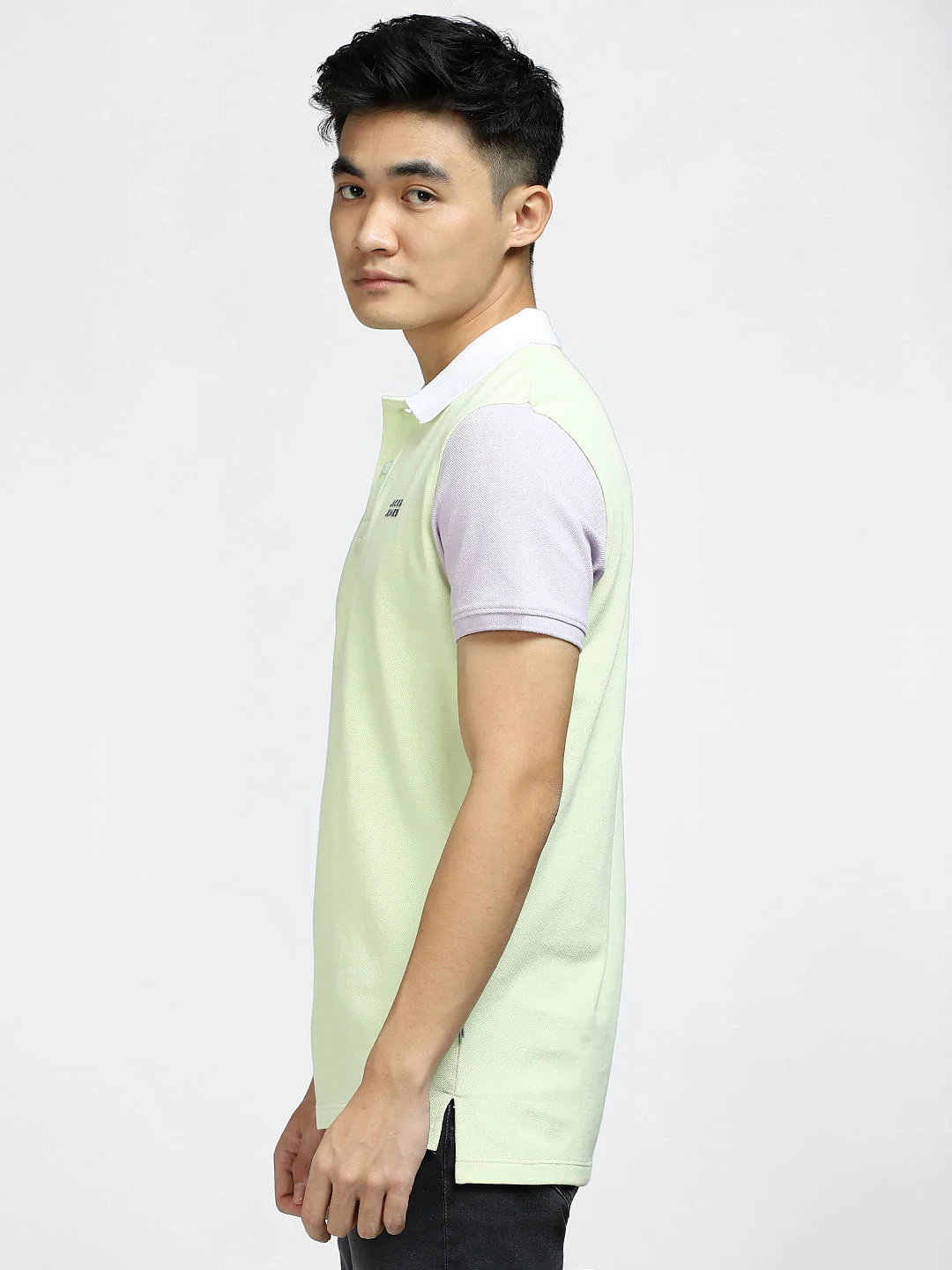 Green Colourblocked Polo T-shirt - Image 3