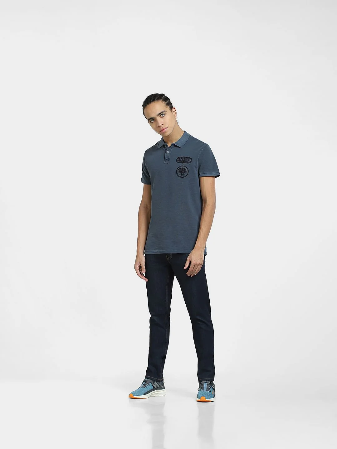 Green Embordered Patch Polo T-shirt - Image 6