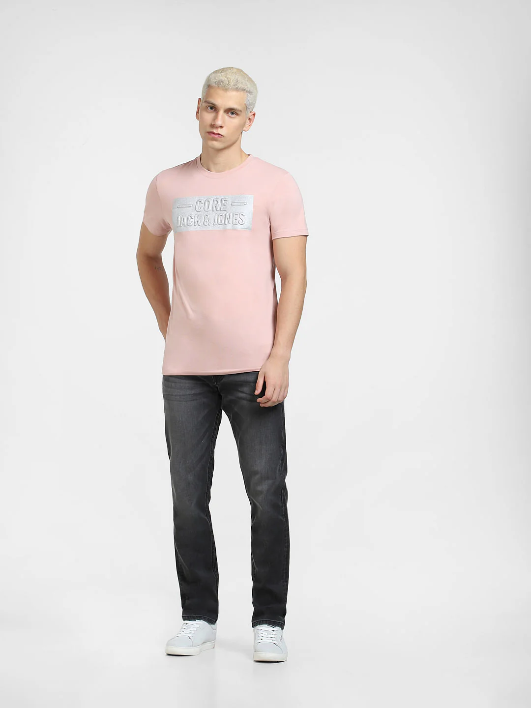 Light Pink Logo Print Crew Neck T-shirt - Image 6