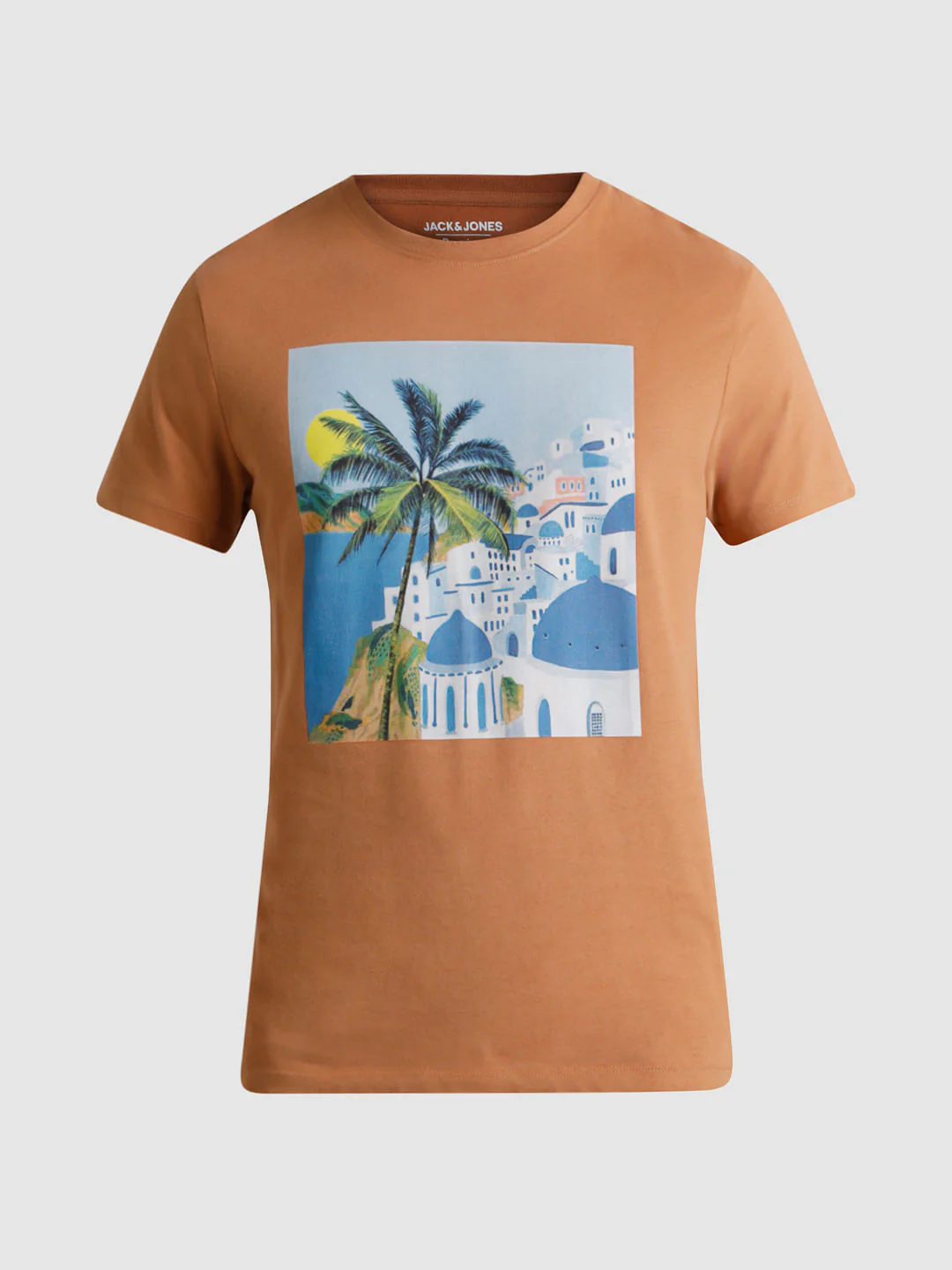 Brown Graphic Print Crew Neck T-shirt - Image 7