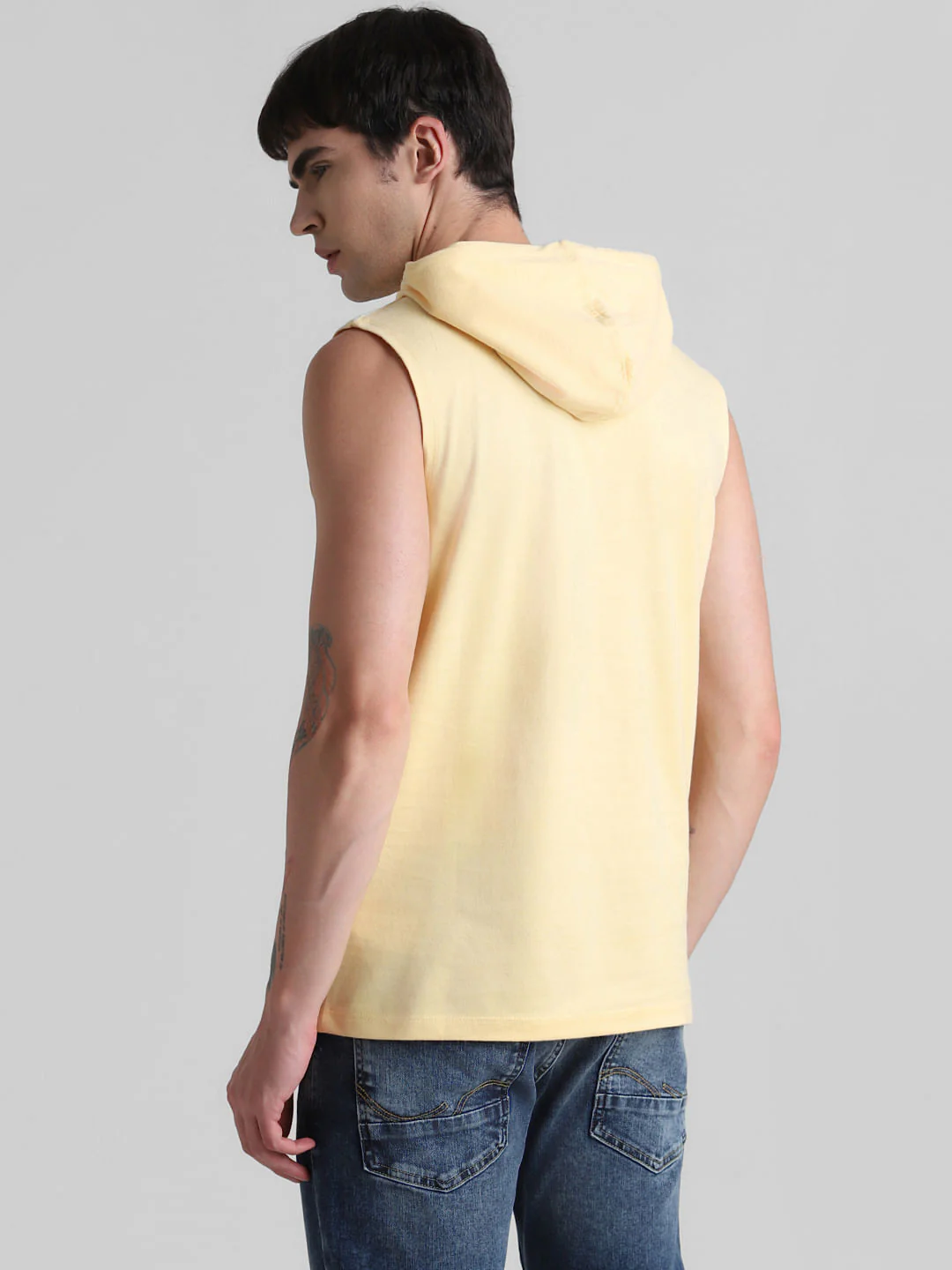 Beige Logo Print Hooded Vest - Image 4