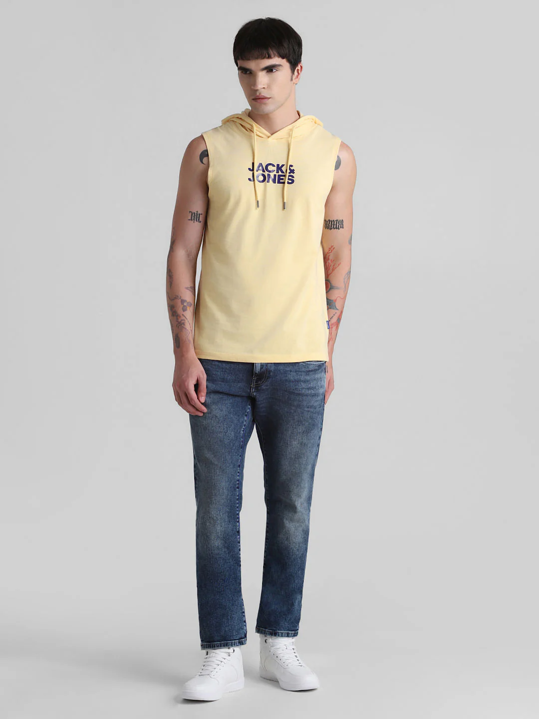 Beige Logo Print Hooded Vest - Image 6