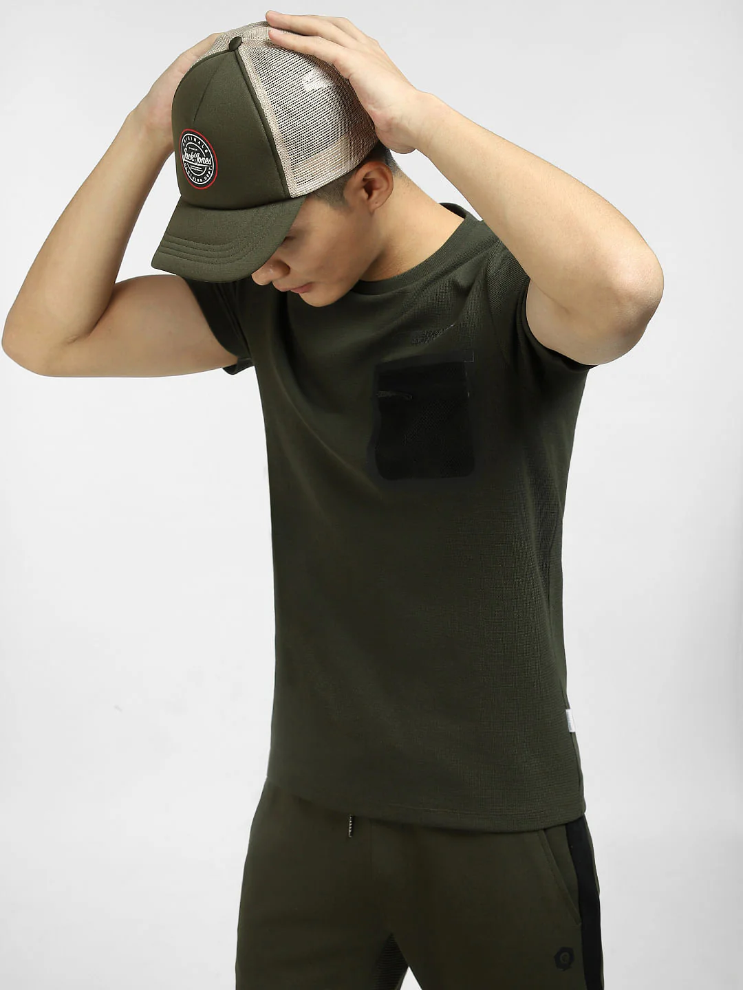 Dark Green Zipped Pocket T-shirt