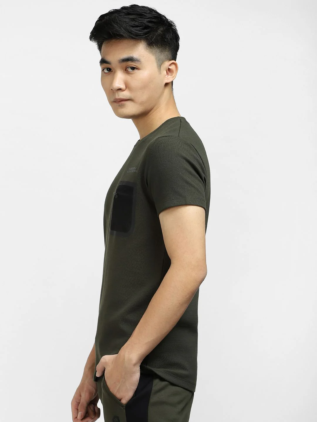 Dark Green Zipped Pocket T-shirt - Image 3