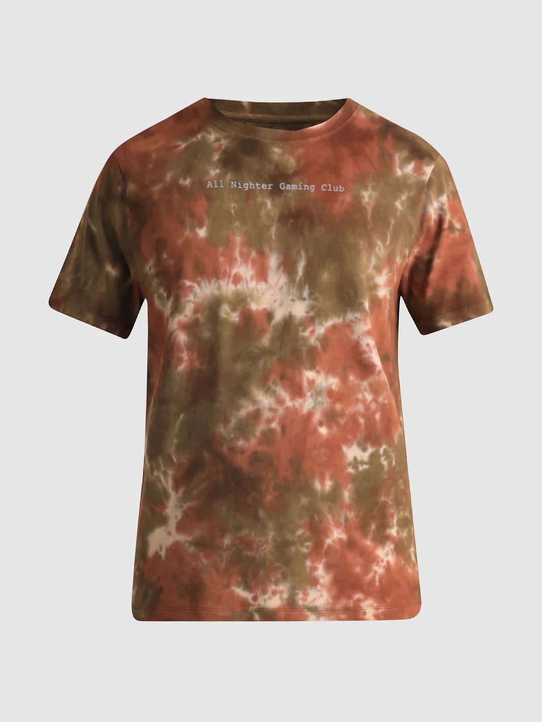 Brown Tie-Dye Crew Neck T-shirt - Image 7