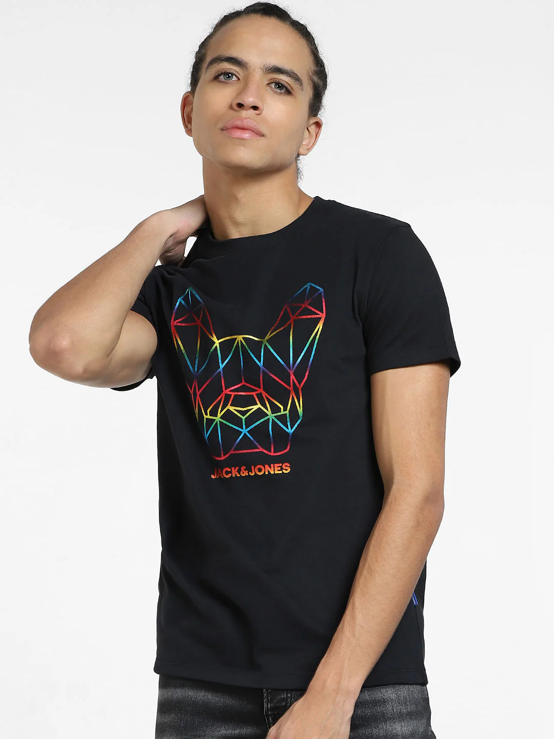 METAVERSE BLACK GRAPHIC PRINT T-SHIRT - Image 2