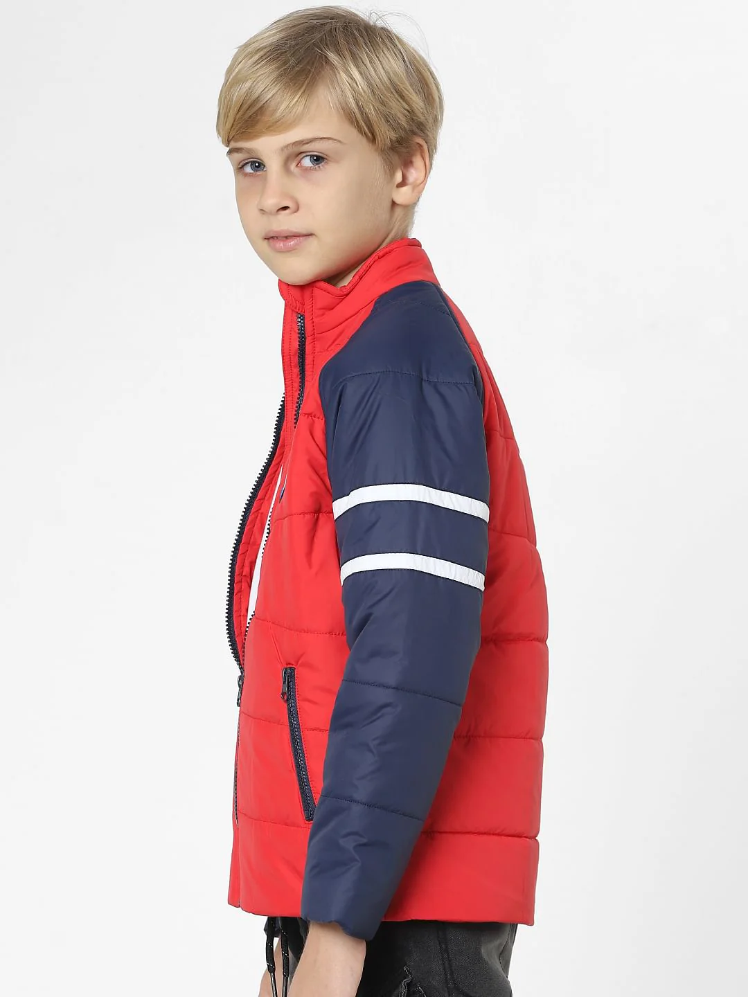 Boys Red Colourblocked Jacket - Image 3