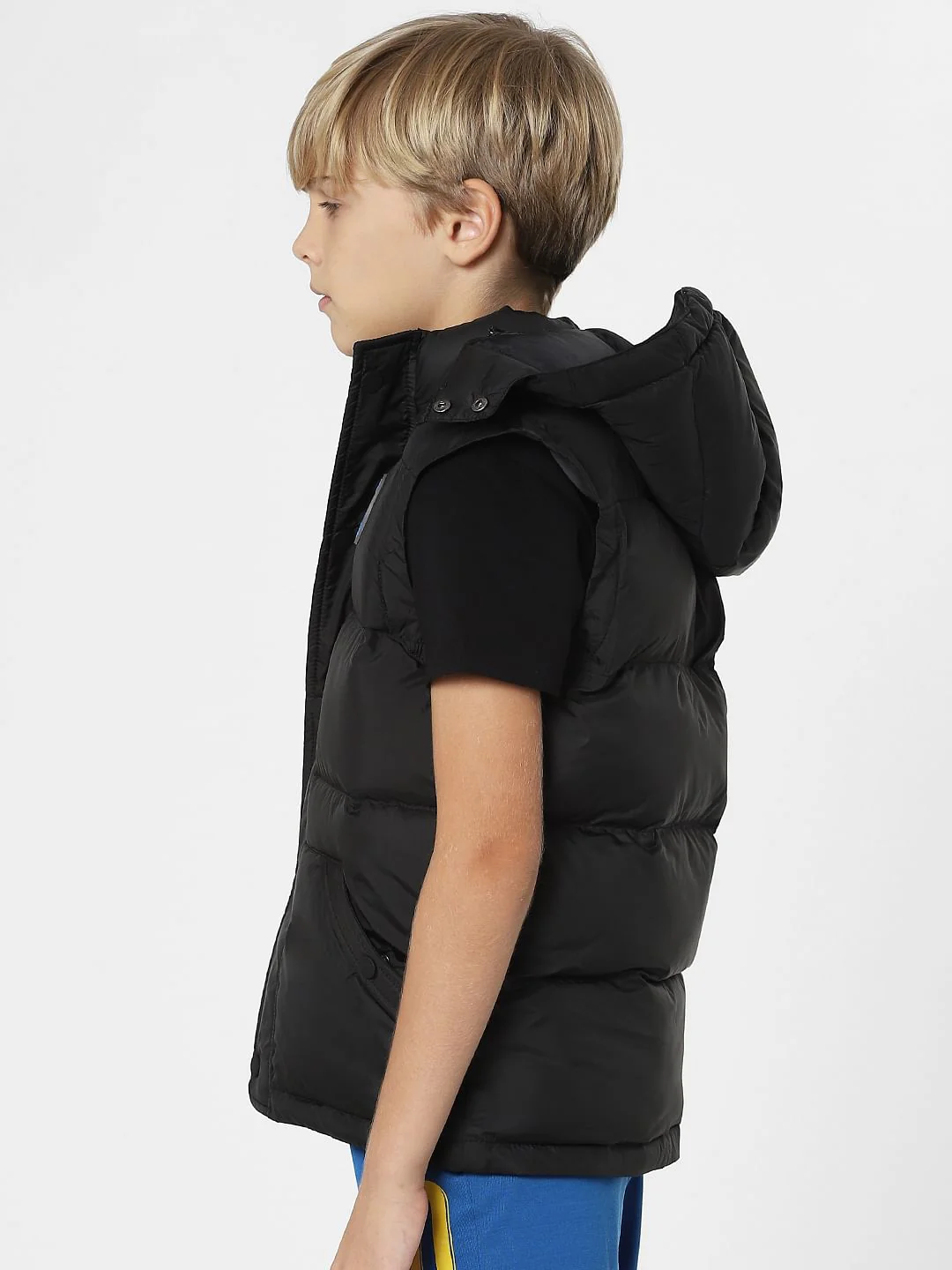 Boys Black Puffer Vest - Image 3