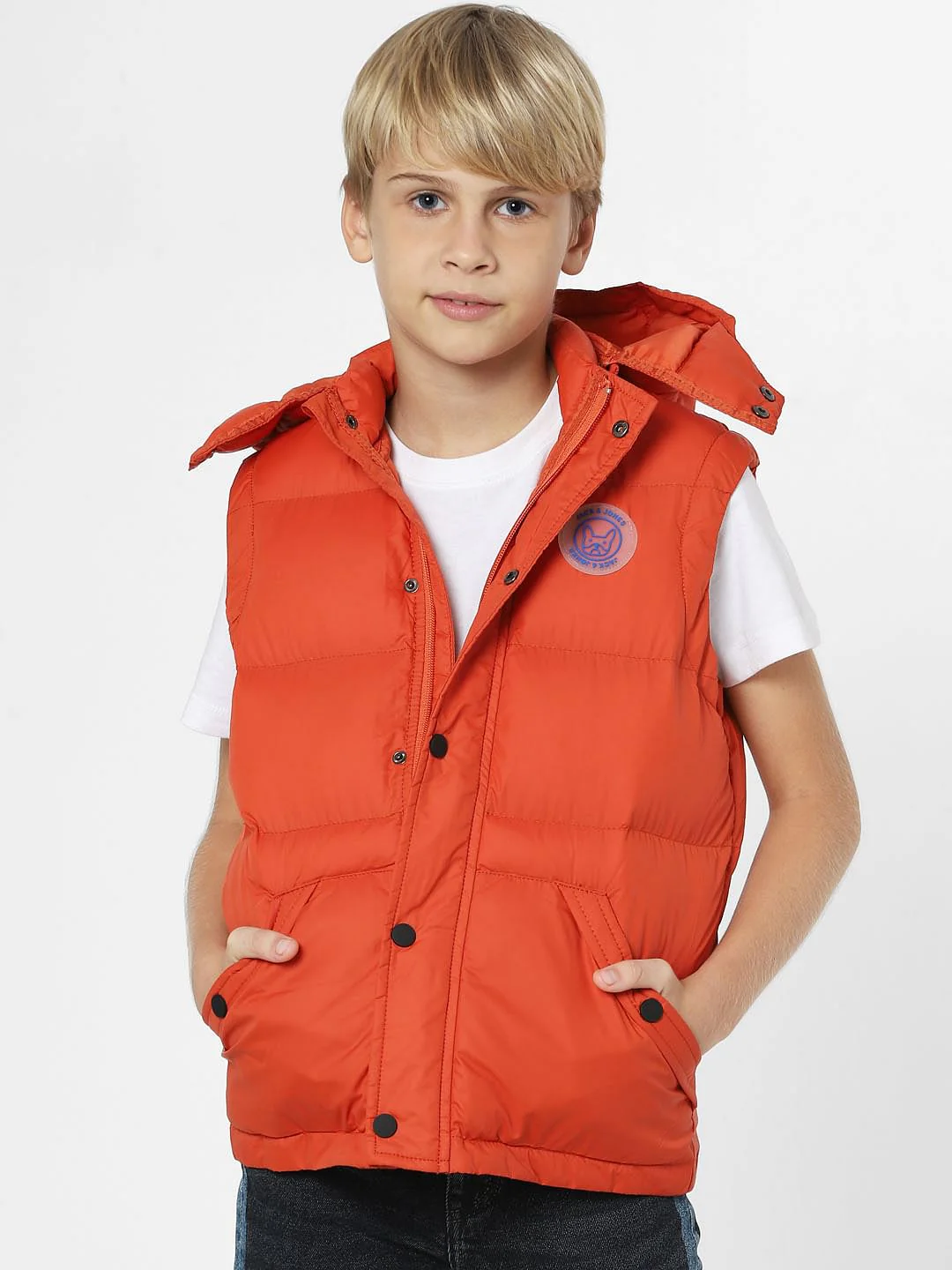 Boys Red Puffer Vest - Image 2