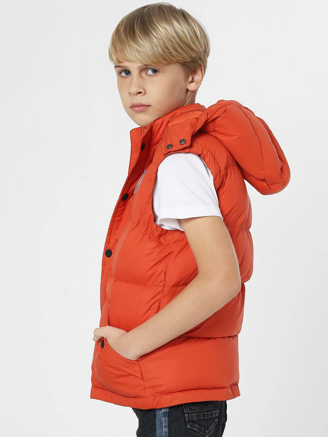 Boys Red Puffer Vest - Image 3