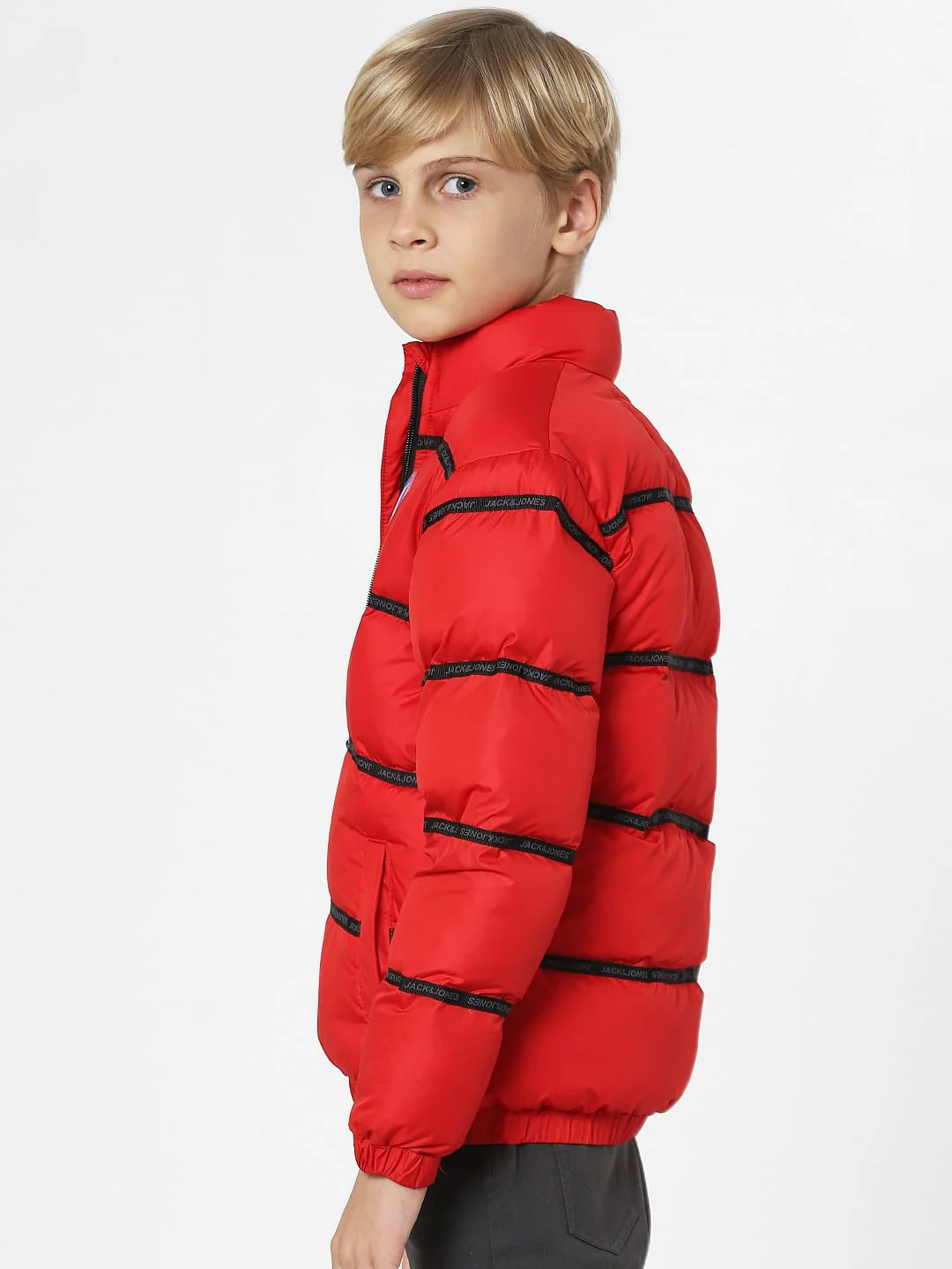 Boys Red Puffer Jacket - Image 3