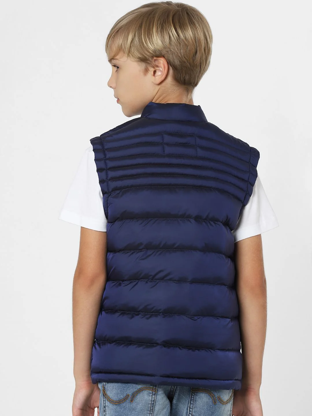 Boys Navy Blue Puffer Jacket - Image 4