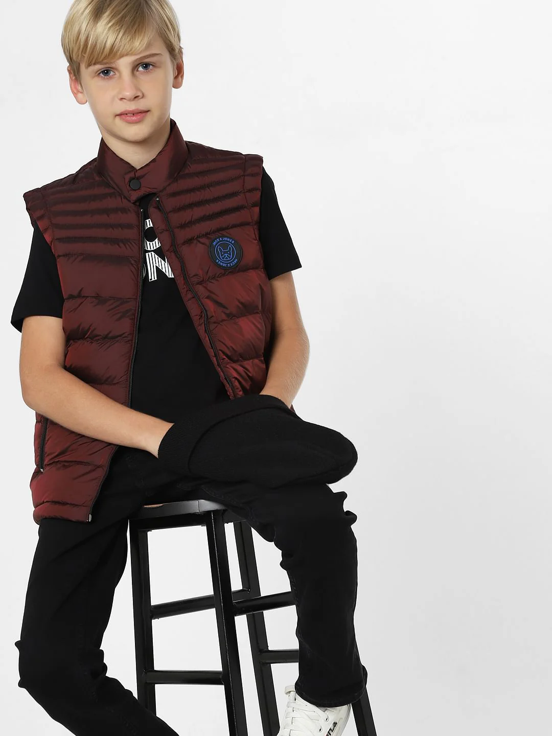 Boys Dark Red Puffer Jacket
