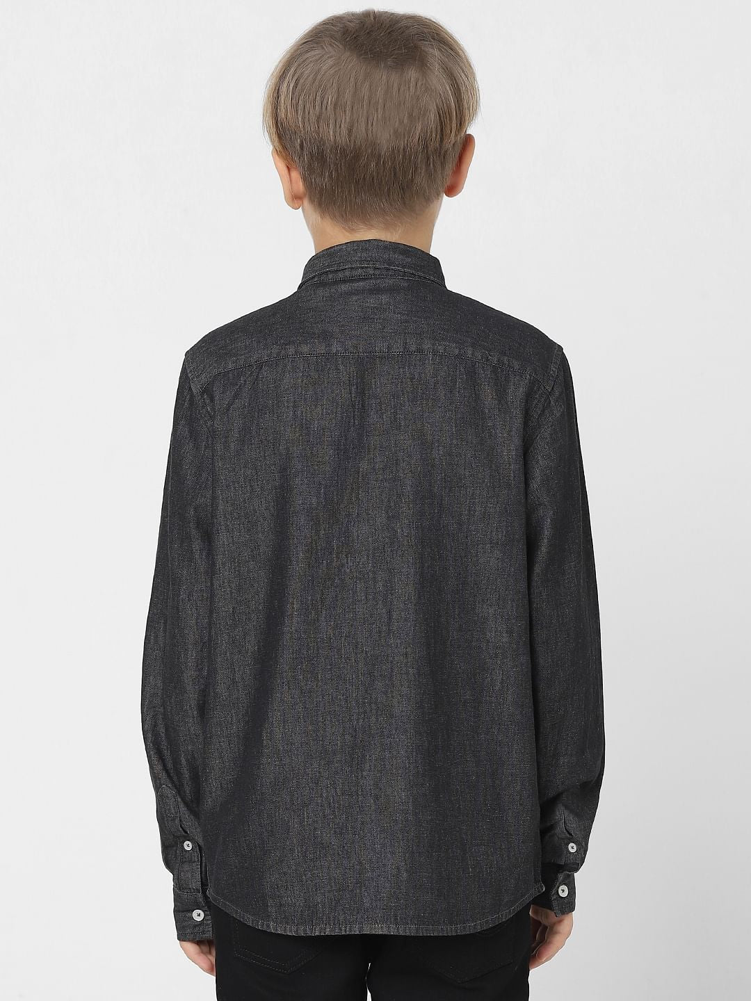 BOYS Black Denim Full Sleeves Shirt - Image 4