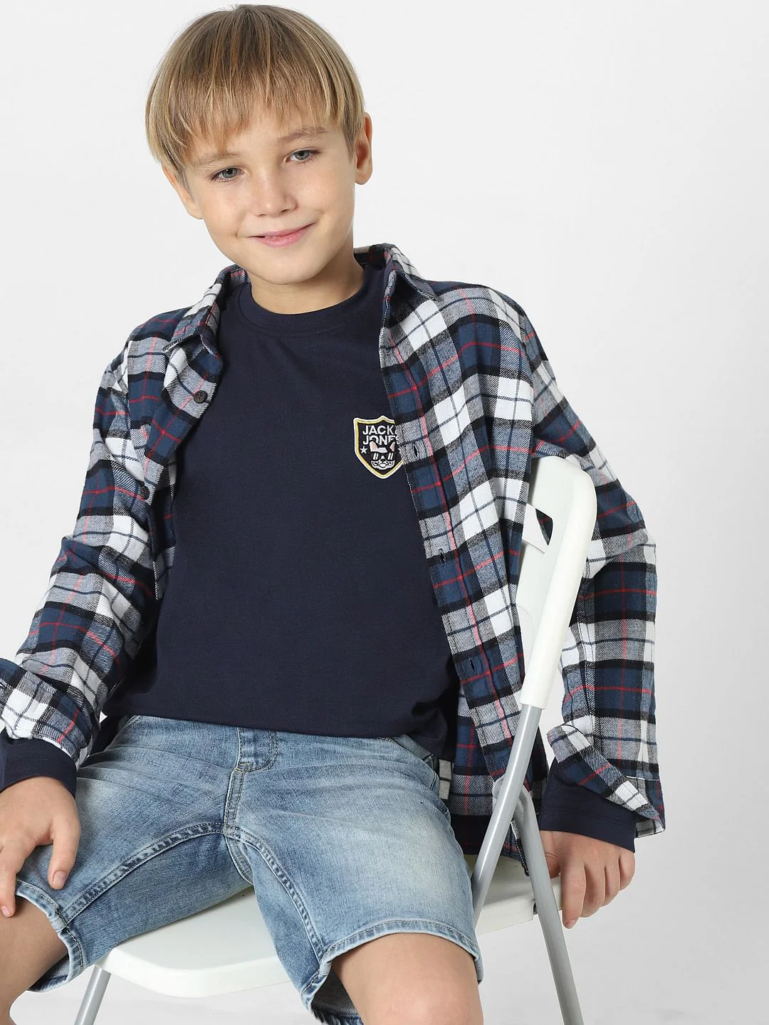 Boys Navy Blue Crew Neck T-shirt