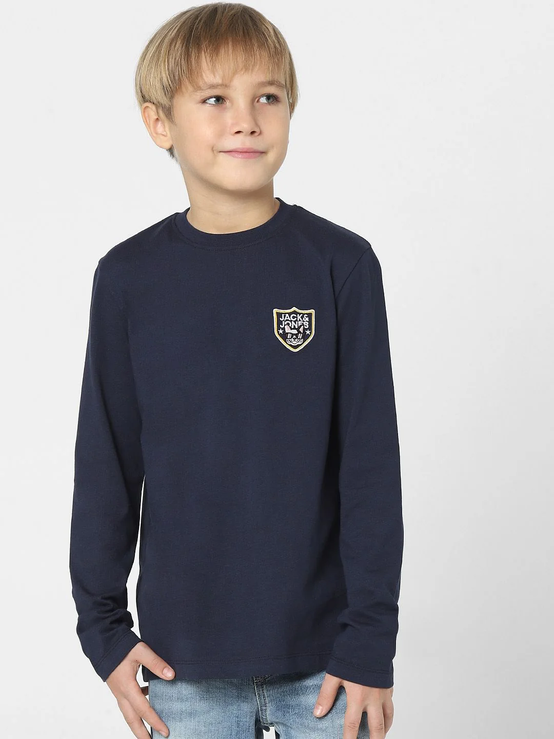 Boys Navy Blue Crew Neck T-shirt - Image 2