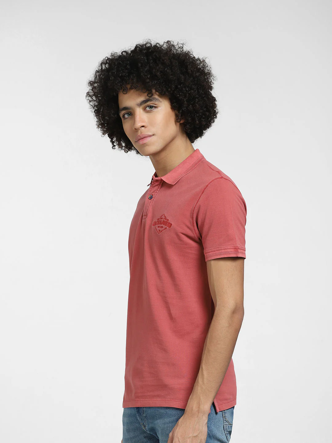 Red Cotton Polo T-shirt - Image 3