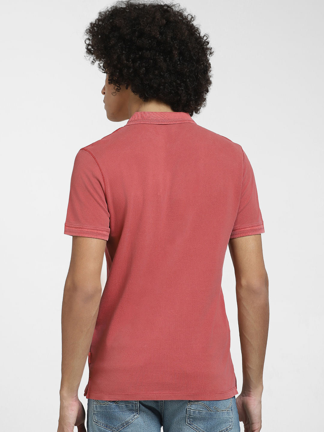 Red Cotton Polo T-shirt - Image 4