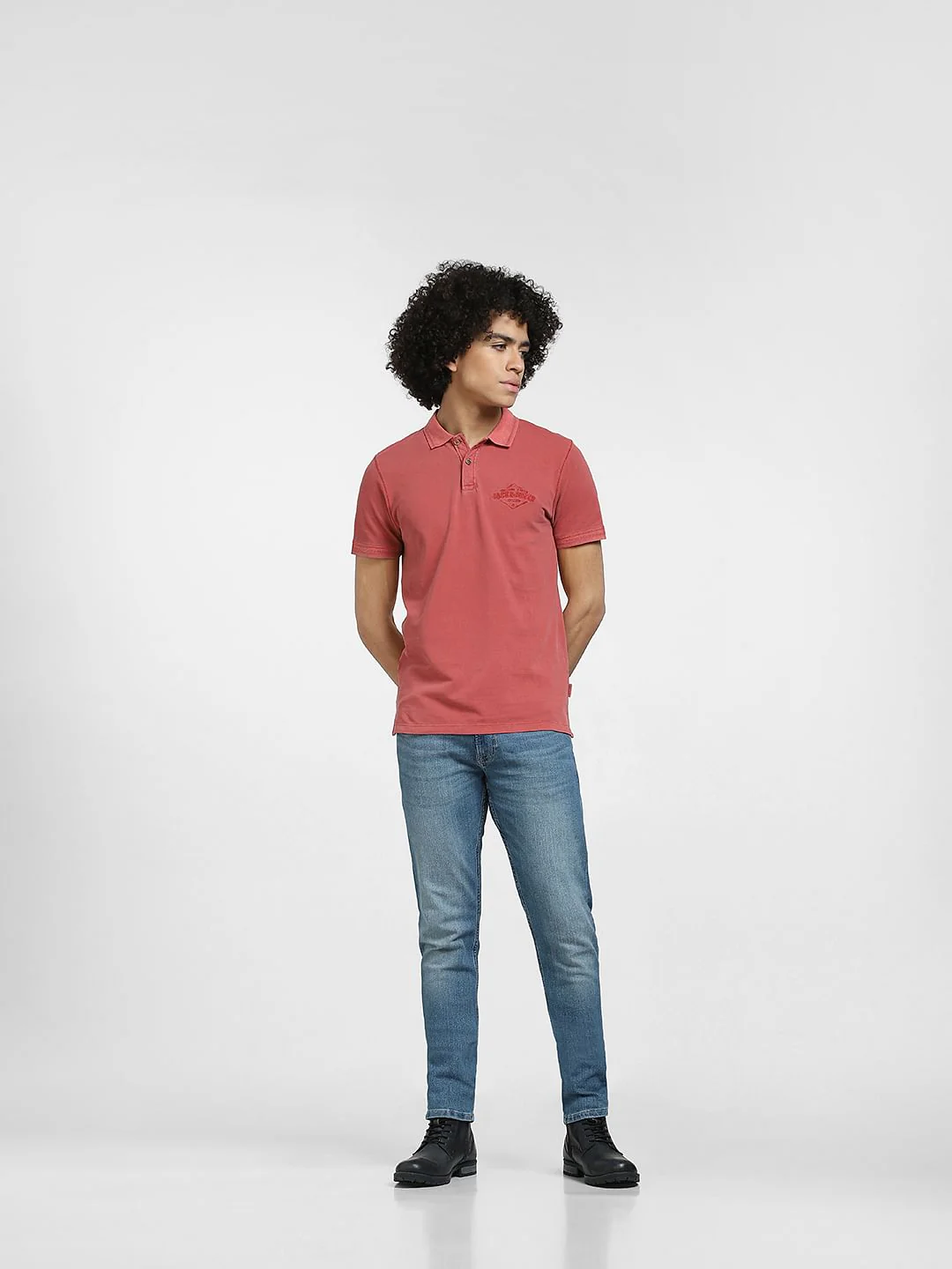 Red Cotton Polo T-shirt - Image 6