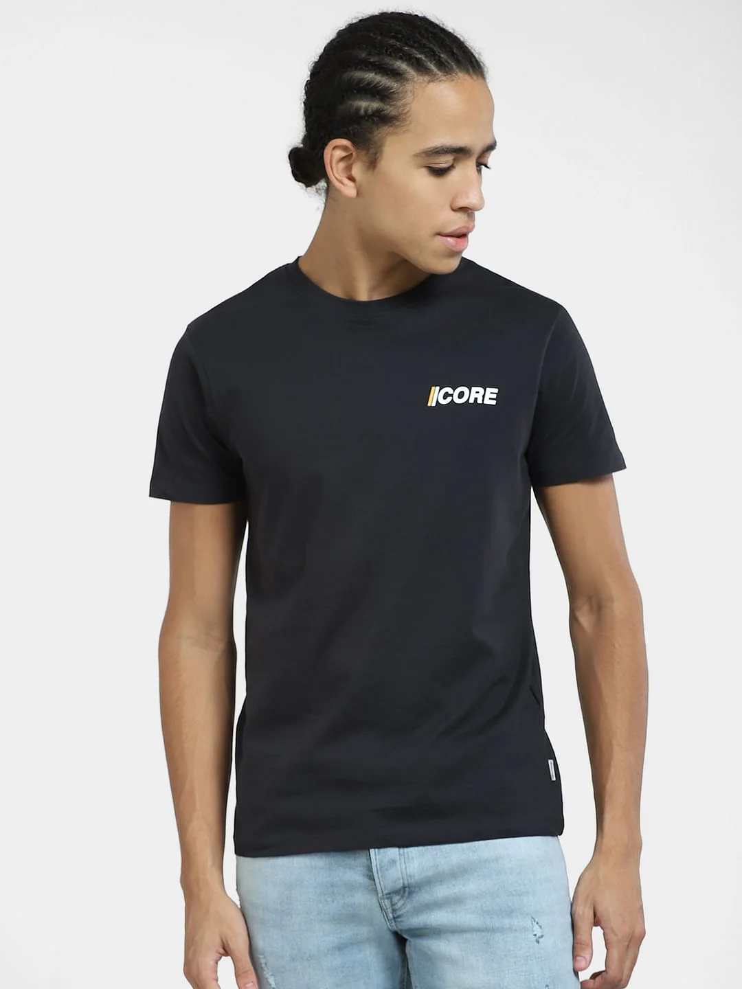 Black Graphic Print Crew Neck T-shirt - Image 2