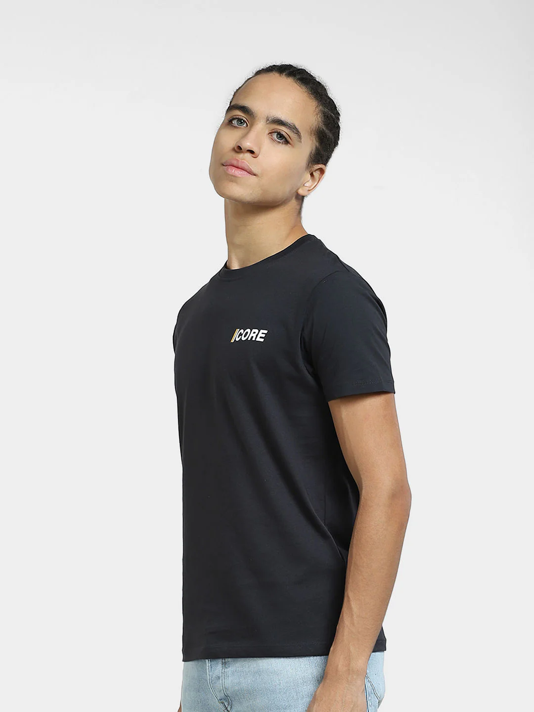 Black Graphic Print Crew Neck T-shirt - Image 3